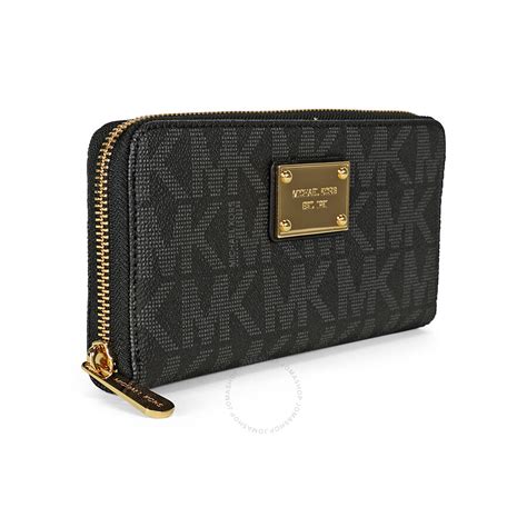 wallet michael kors black|Michael Kors black zipper wallet.